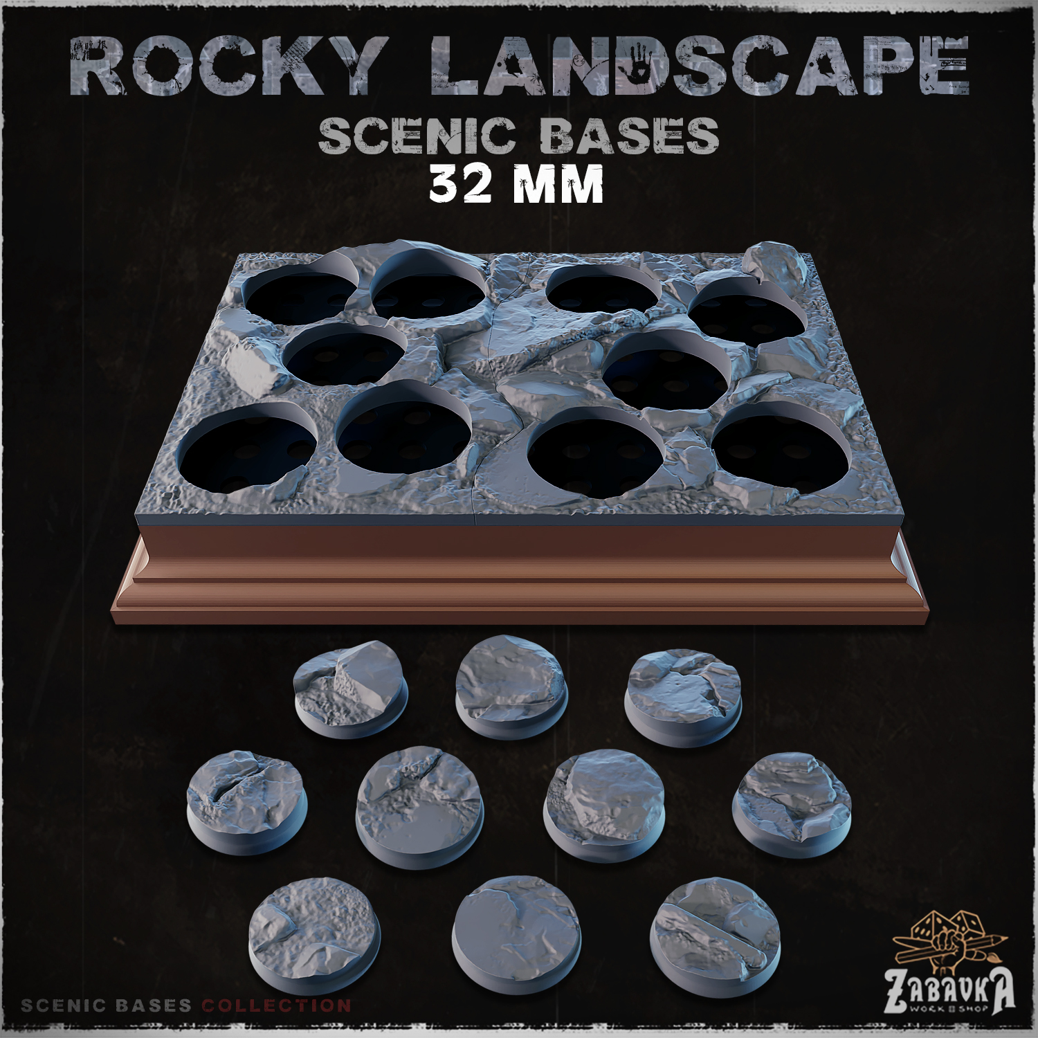 Rocky Landscape - Scenic Bases (32mm Bases)